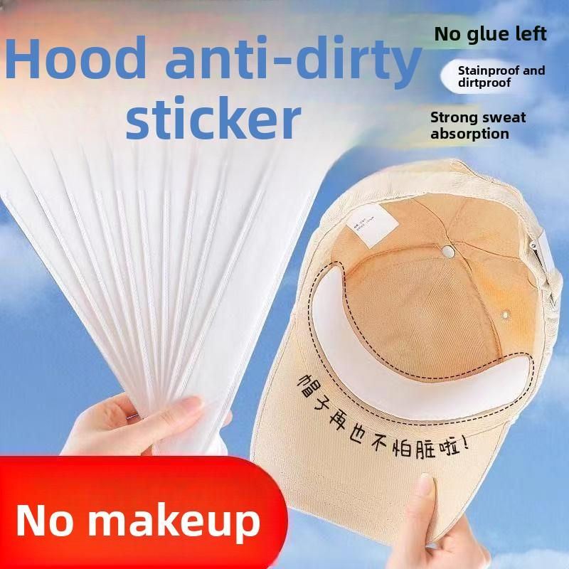 10PCS Disposable Sweat-absorbent Hat Stickers, Brim and Collar Sweat-absorbent Stickers, Anti-sweat and Anti-dirt Stickers Inside The Hat