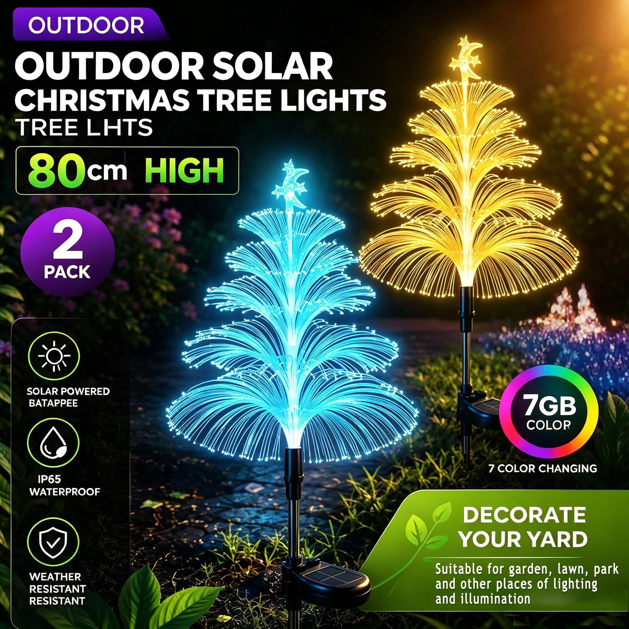Luce solare da prato a 7 colori Luci per albero di Natale a 5 strati Luci LED per cortile Luci decorative stradali impermeabili