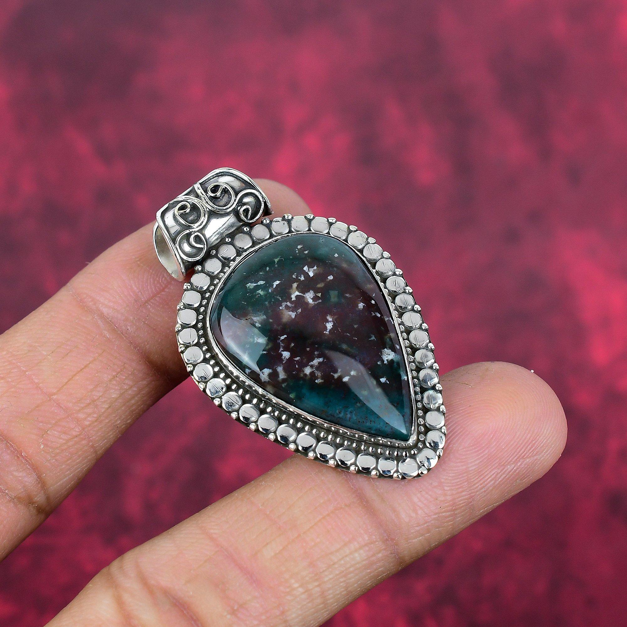 Azurite Pendant, 925 Solid Sterling Silver Gemstone Jewelry, Handmade Pendant, For Thanksgiving