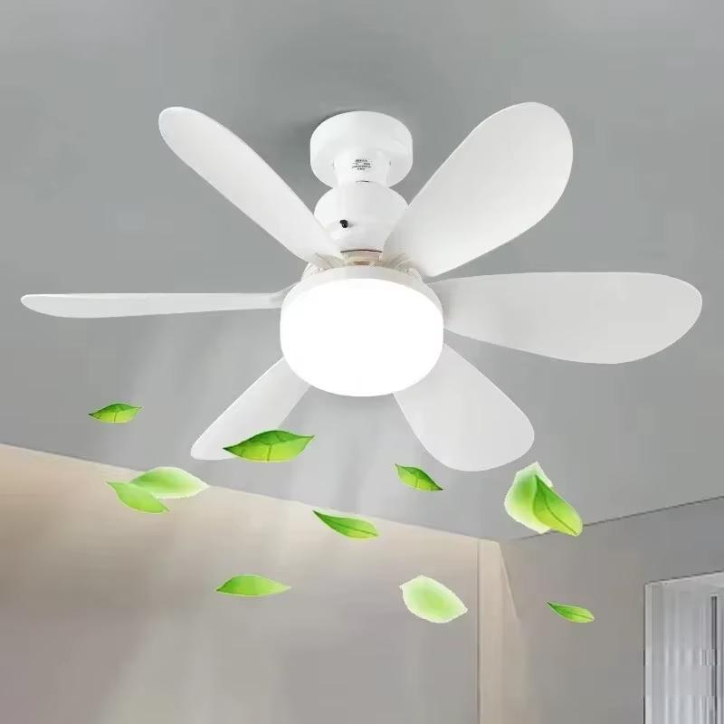 Modern E27 Ceiling Fan Light Smart Remote Control Wireless Household Mini Ceiling Lamp for Kitchen Dining Room Bedroom Home