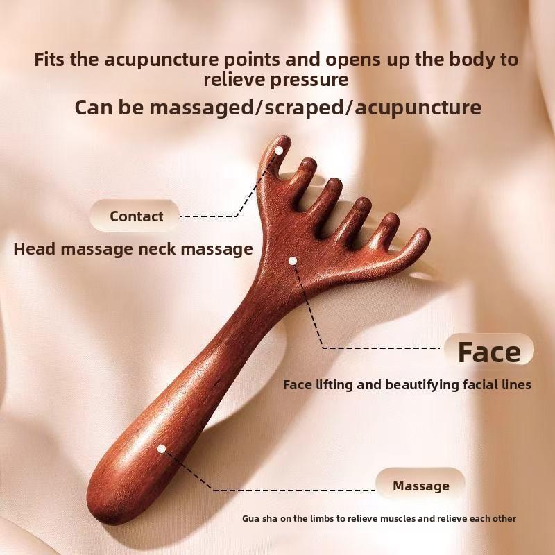 Six-Claw Massage Comb Deer Antler Scraping Massager Whole Body Scalp Promote Blood Circulation Relaxation Body Tool