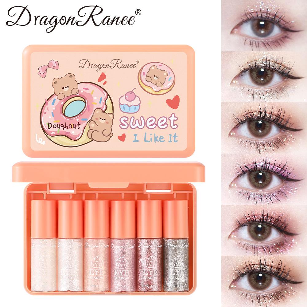 6-teiliges Lidschatten-Set, Perlglanz-Lidschatten, Doppelseitiger One-Touch-Formender Lazy-Lidschatten, Perlglanz-Lidschattenstift, Lidschatten für Anfänger