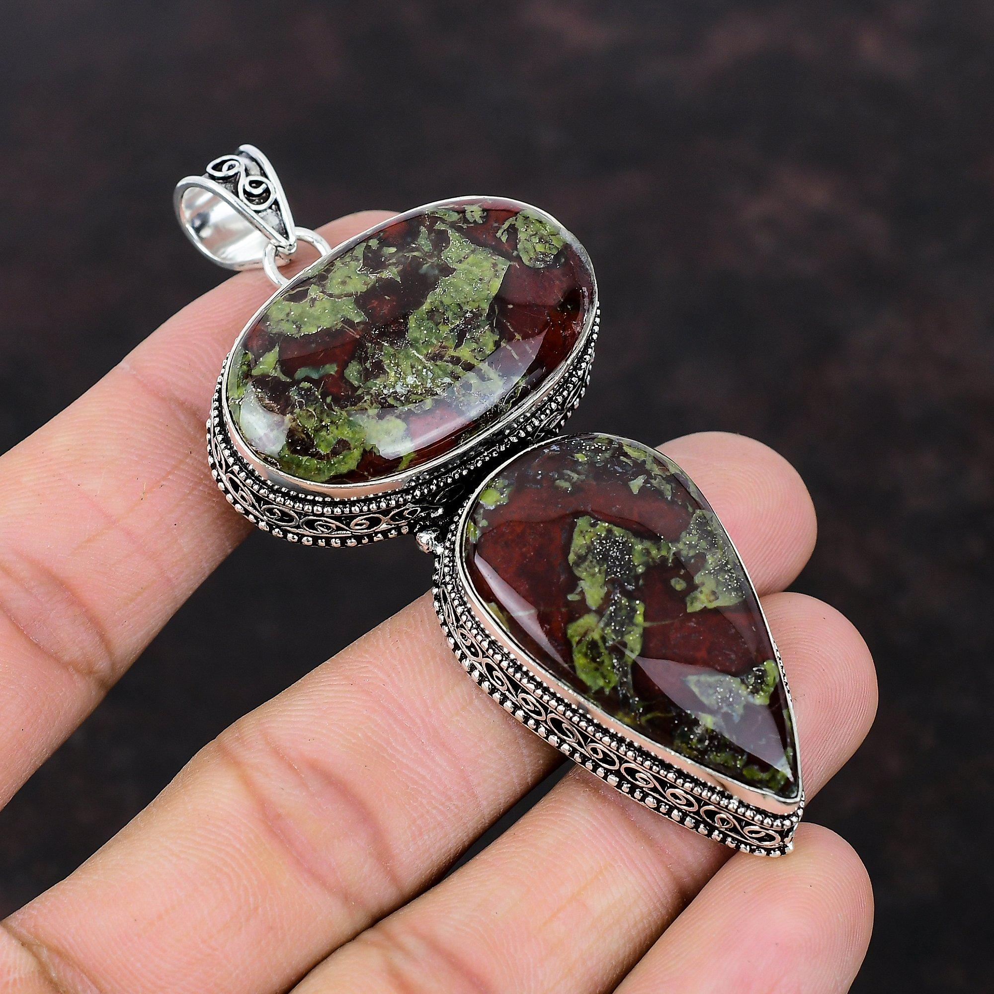 Dragon Bloodstone Pendant Top Quality Gemstone Pendant 925 Sterling Silver Pendant Vintage Jewelry Handmade Pendant For Women Wedding Gift
