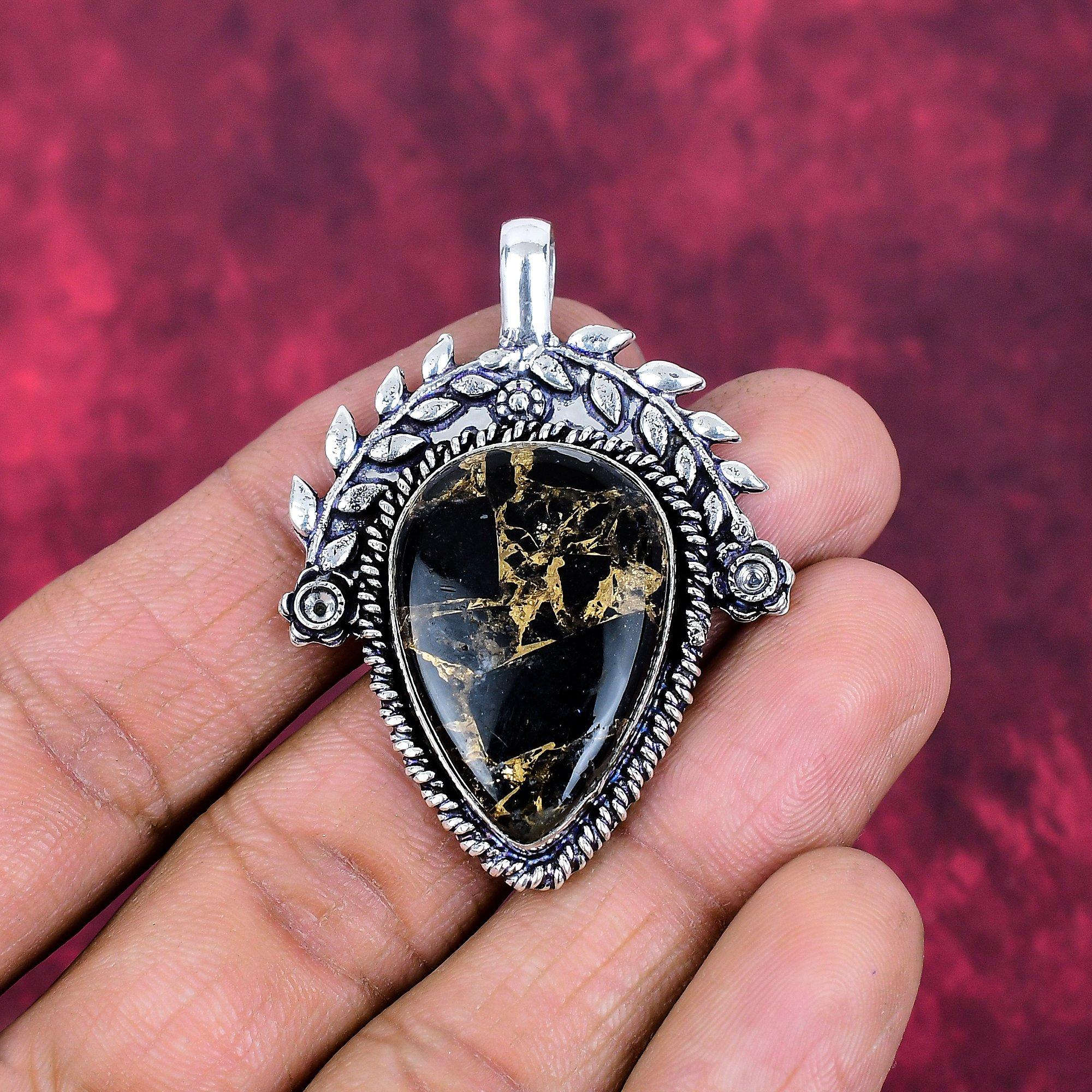 Copper Black Tourmaline Jewelry, 925 Solid Sterling Silver Pendant Handmade Gemstone Jewelry, Gifts For Wife Brand New Pendant