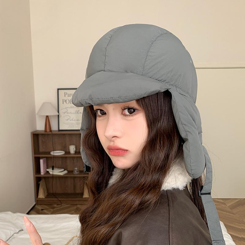 Winter Down Hats Women Outdoor Riding Cycling Balaclava Hat Warm Padded Cap Women All-match Pullover Hat Christmas Gifts