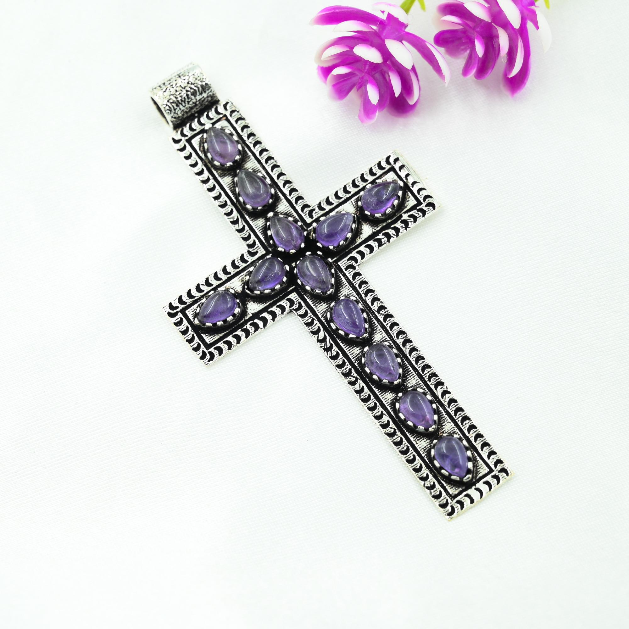 Amethyst Pendant Gemstone Jewelry, 925 Solid Sterling Silver Pendant, Gift For Women Handmade Pendant