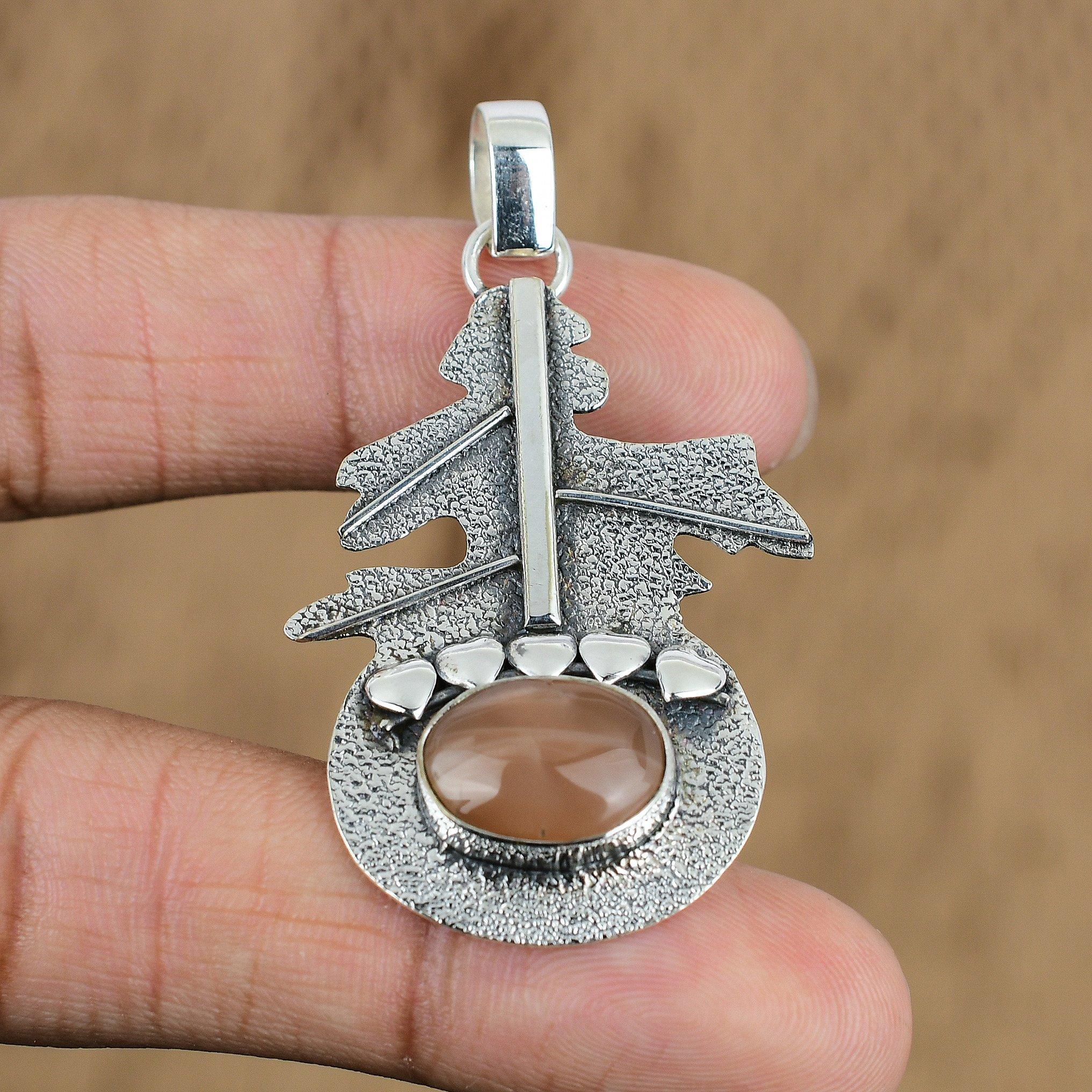 Natural Yellow Aventurine Gemstone Pendant 925 Sterling Silver Indian Jewelry