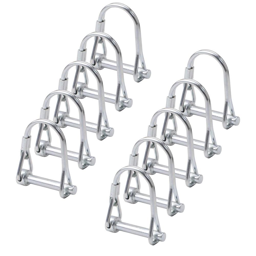 10Pcs Wire Lock Pin, Carbon Steel Shaft Locking Pin, Round Loop Wire Lock Pin For Track Farm Lawn(5 * 50)