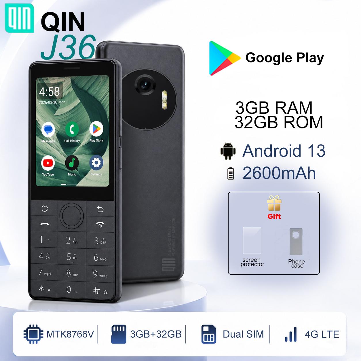 QIN J36 Dual-SIM Touchscreen MTK8766V Android 13 WLAN 2,8 Zoll 3GB + 32GB Google Bluetooth 2600mAh Akku 480*640 Duoqin