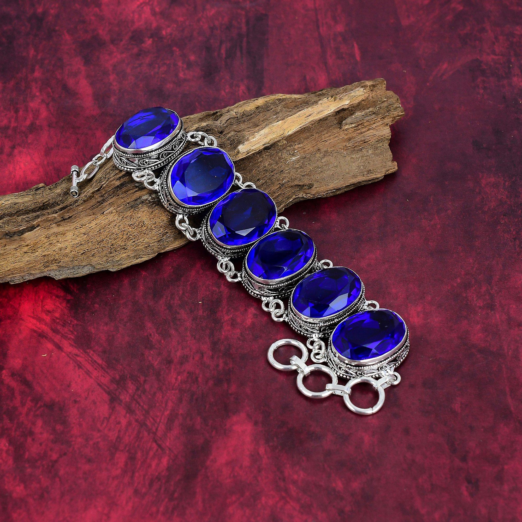 Tanzanite Jewelry, 925 Solid Sterling Silver Gemstone Bracelet, Handmade Jewelry, For Memorial Day