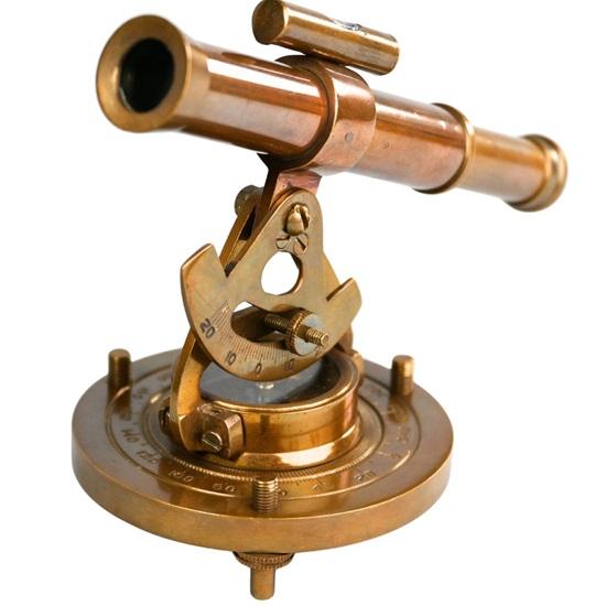 13.97 Cm Brass Alidade Telescope with Compass Nautical Decor Gift