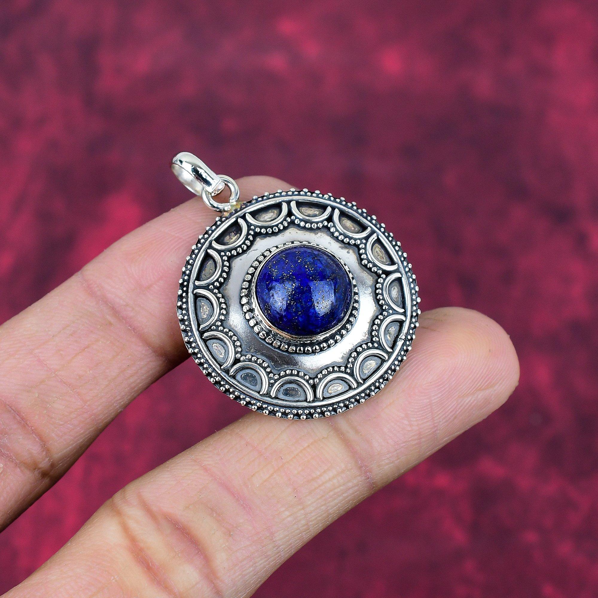 Lapis Lazuli Pendant Handmade Gemstone Jewelry, 925 Solid Sterling Silver Pendant ,Unique Design Jewelry Pendant