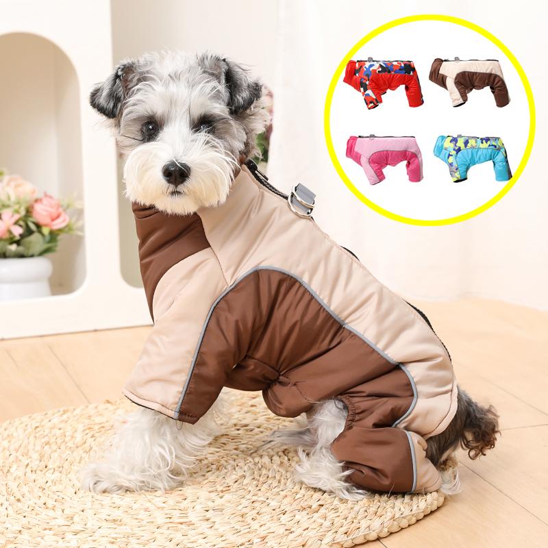 Thicken Dog Jumpsuits Winter Windproof Warm Puppy Jacket For Small Medium Dogs With D-ring Elasticity Reflective Chihuahua Yorkshire Pet Clothes