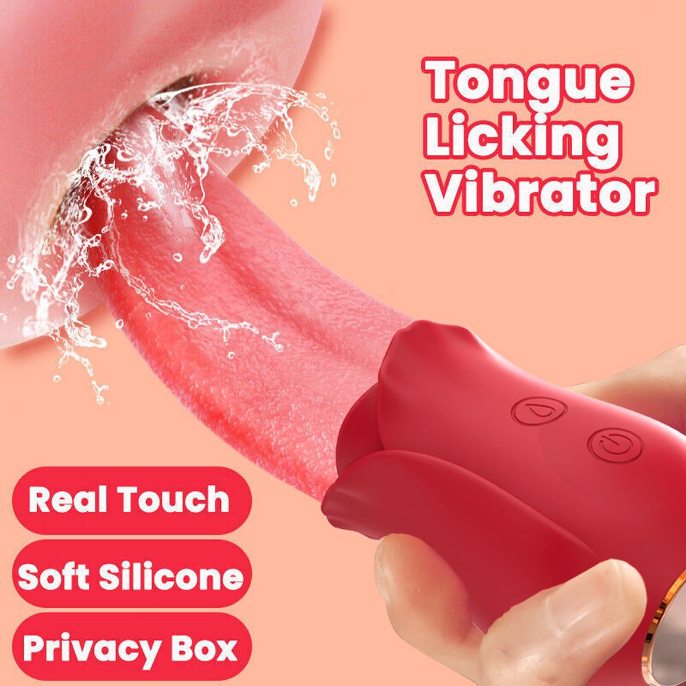 Silný růžový realistický jazyk pro ženy lízání bradavek Klitoris stimulace klitorisu Vibrátory stimulátor bradavek Sexuální hračky 18