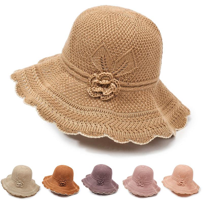 Summer Casual Flat Brim Hat Women's Floral Sunshade Beach Cap Face Hats