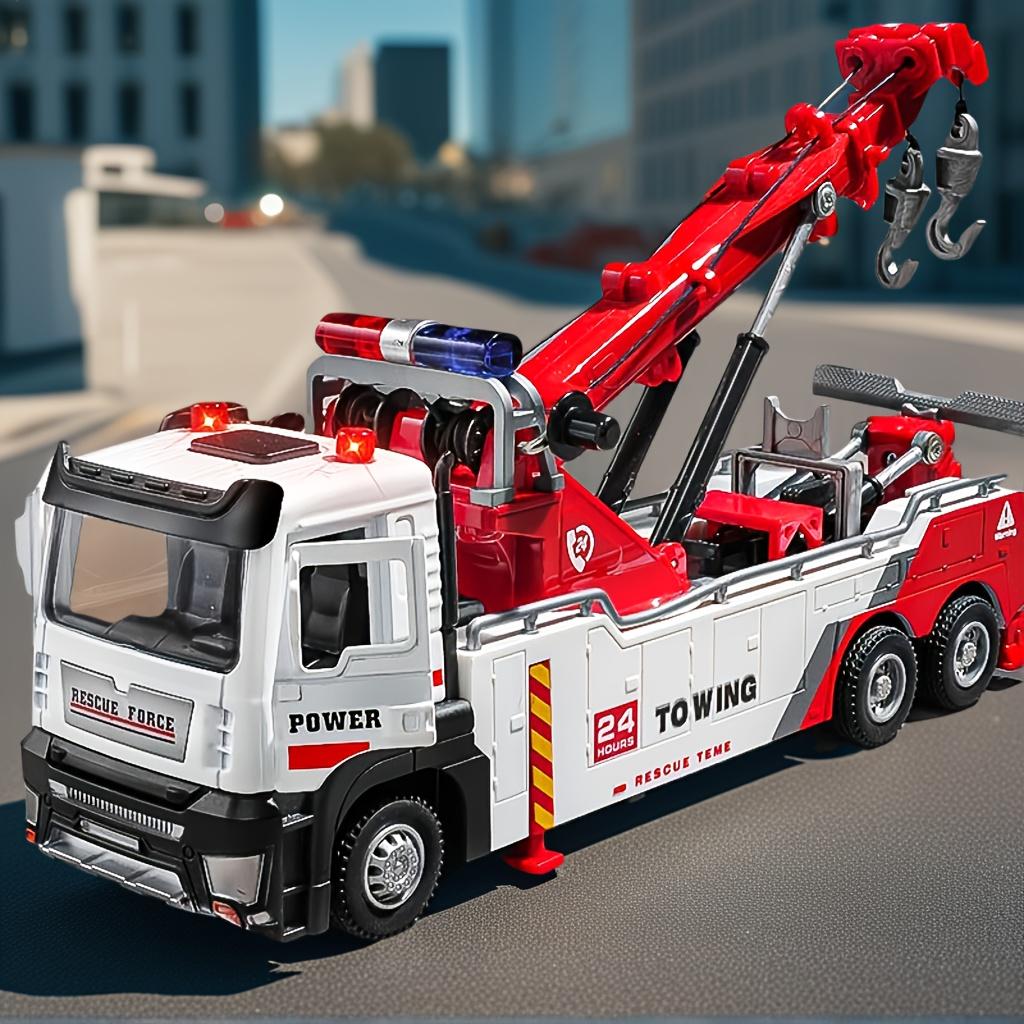 1:32 Schaal Auto Model Speelgoed Dubbele Haak Opruimvoertuigen Metaal Diecast Deuren Openen Terugtrekken Geluid Licht Bouwvoertuigen voor Kinderen