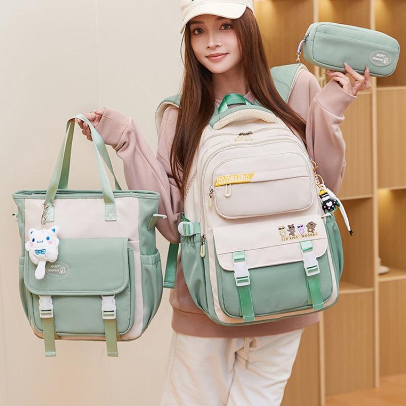 2024 Summer New Cute Cartoon Primary School Bags Lightweight Burden Reduction Girl Student Book Bag 3 Pcs Set Children Backpack Grade 5-6 Tutoring Bag