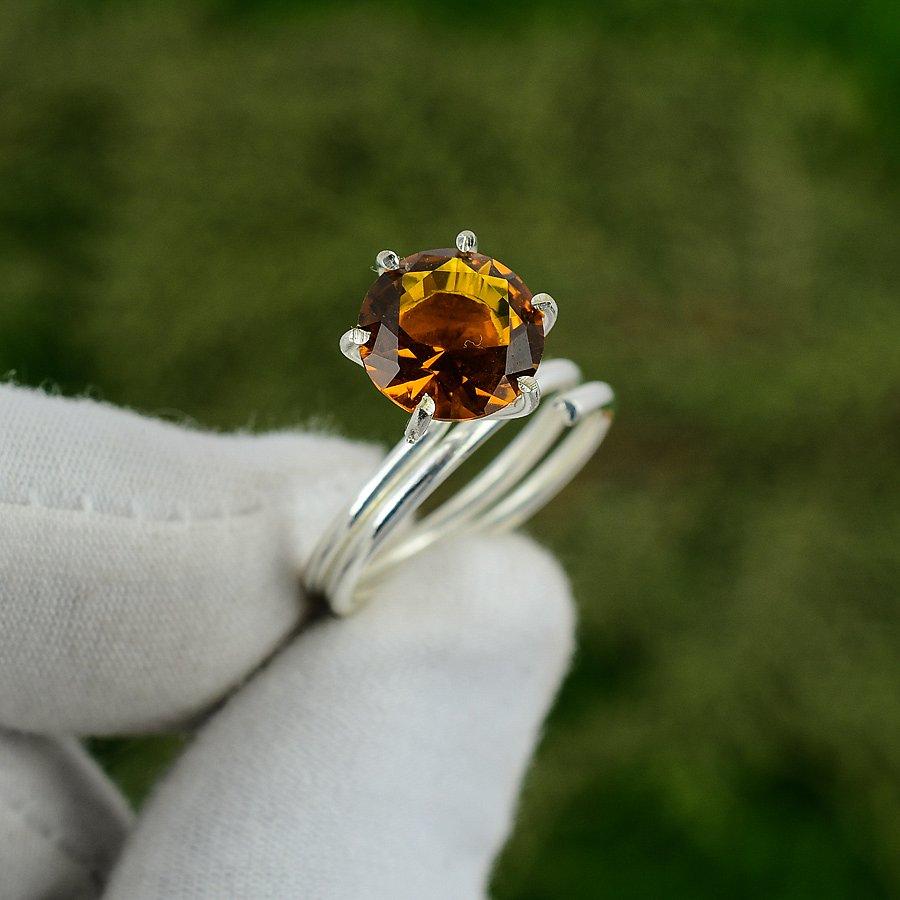 Friendship Day Deal Citrine Gemstone Sterling Silver Statement Wife Ring Jewelry