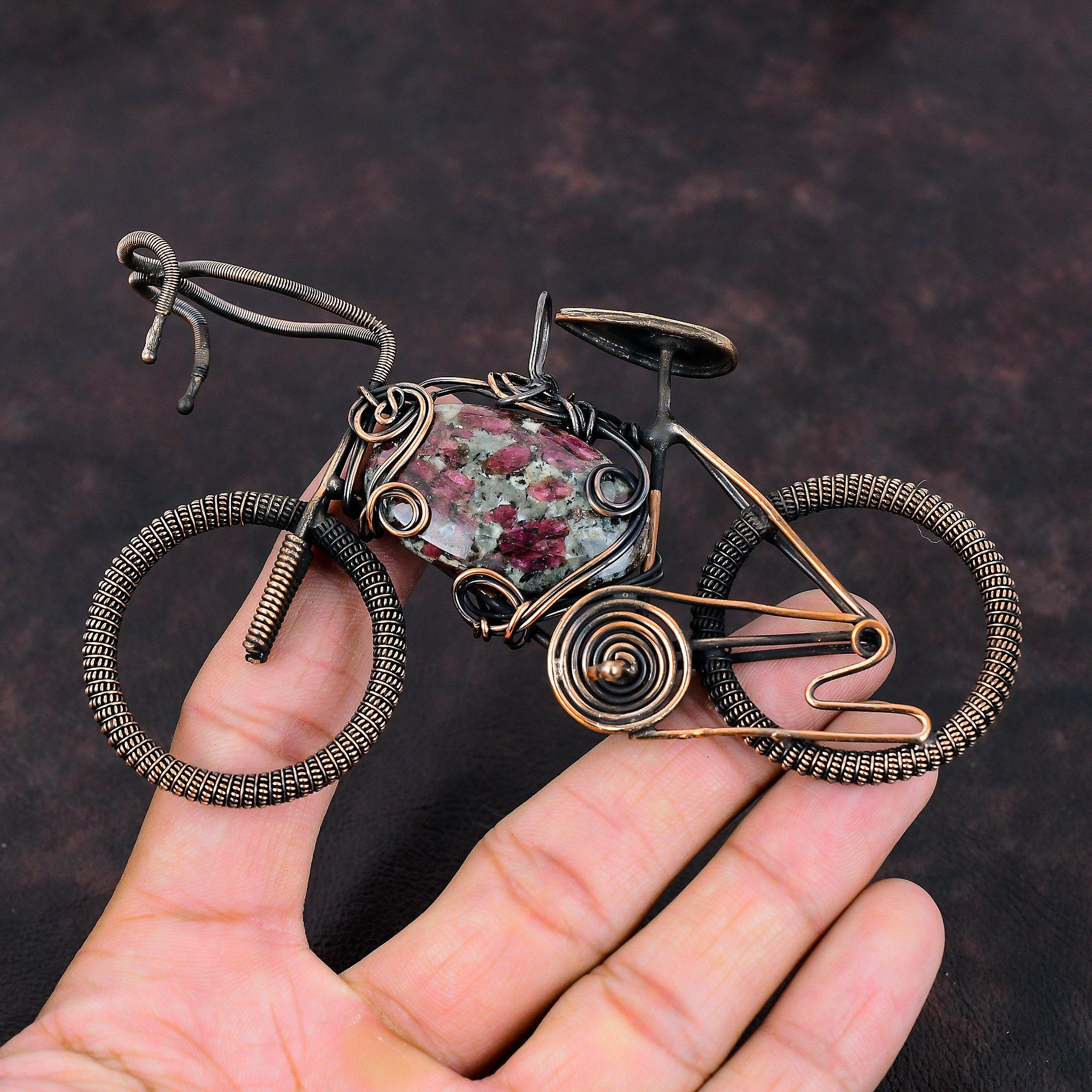 Eudialyte Pendant Copper Wire Wrapped Pendant Handmade Real Gemstone Pendant Eudialyte Jewelry Cycle Pendant Wire Wrap Jewelry Gift For Her