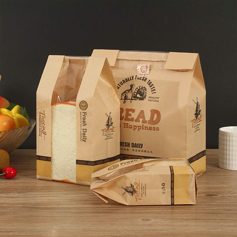 10/20/50 Stück Kraftpapier-Brotbeutel für selbstgemachtes Brot, Toast, Bäckerei, Lebensmittelverpackungsbeutel