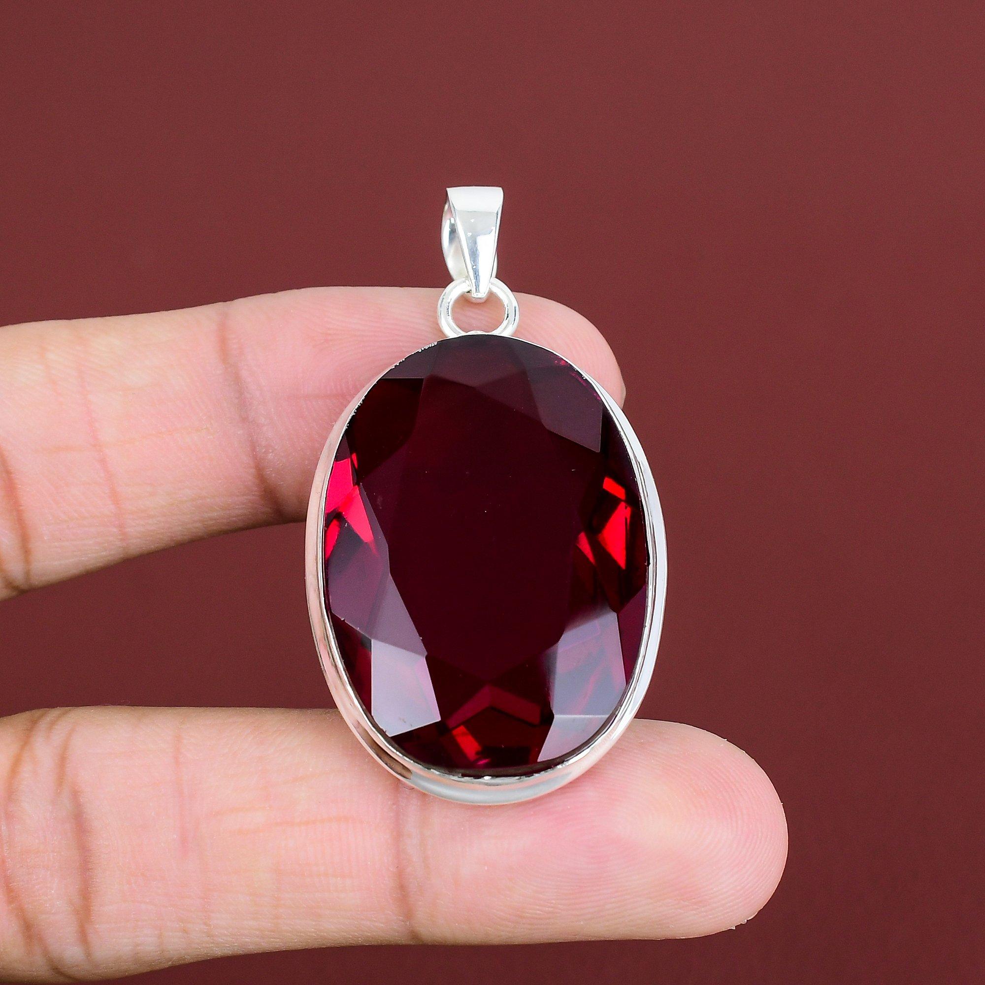 Faceted Rubellite Pendant Handmade Gemstone Pendant 925 Sterling Silver Pendant Top Quality Rubellite Jewelry Unique Pendant Gifts For Women