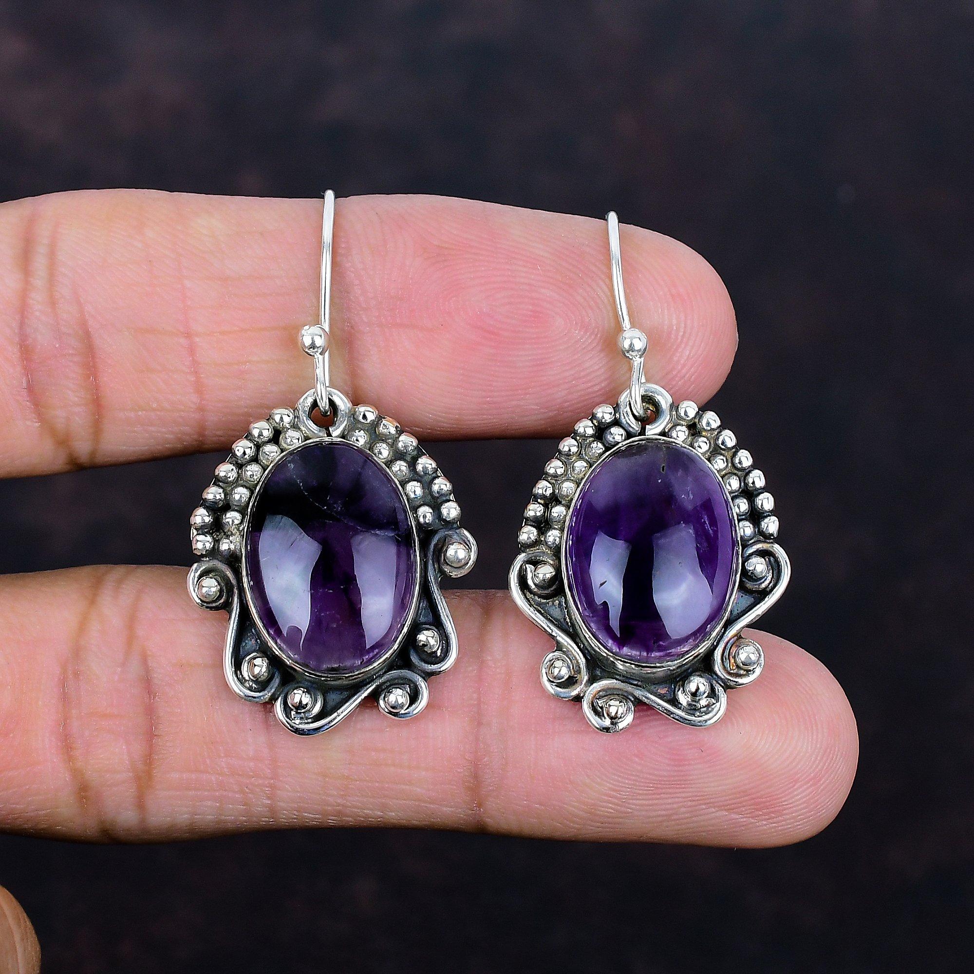 Star amethyst earrings amazing silver jewelry real gemstone handmade earring 925 sterling silver earring latest design jewelry gifts for her