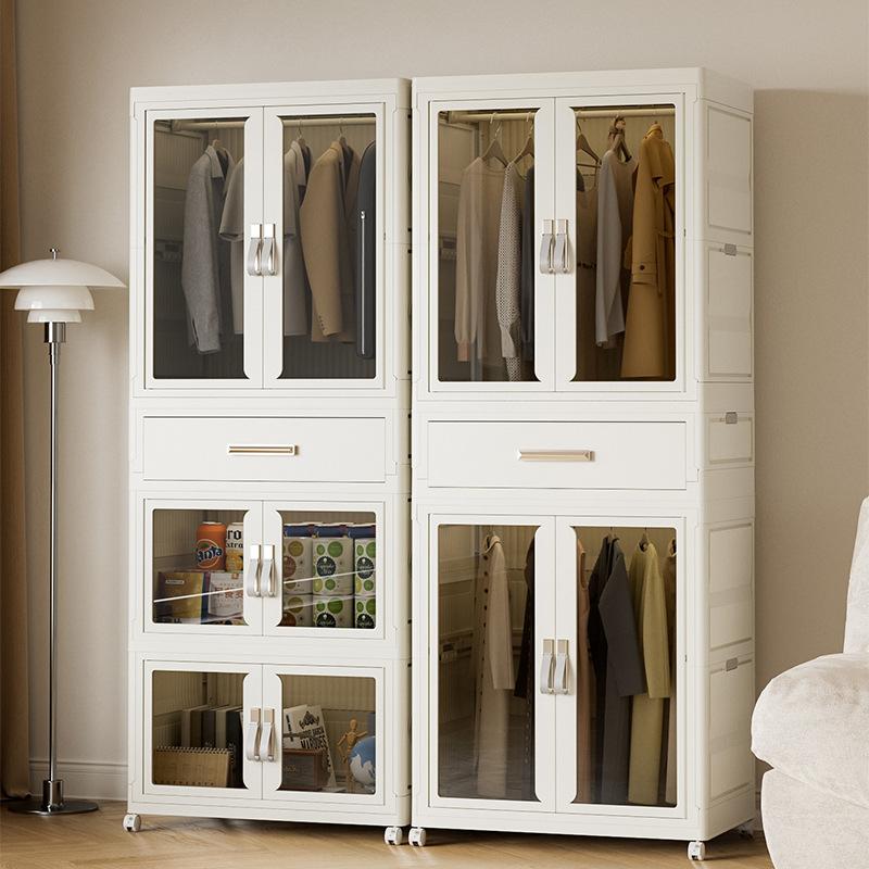 Foldable Multi-layer Wardrobe Household Dustproof Partition Closet Storage Wardrobe Bedroom Open Storage Folding Bins
