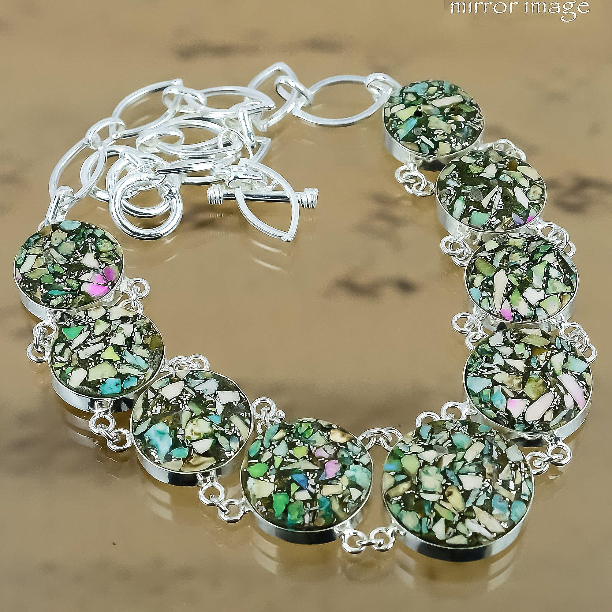 Natural Copper Tourmaline 925 Silver Chain Adjustable Necklace For Women