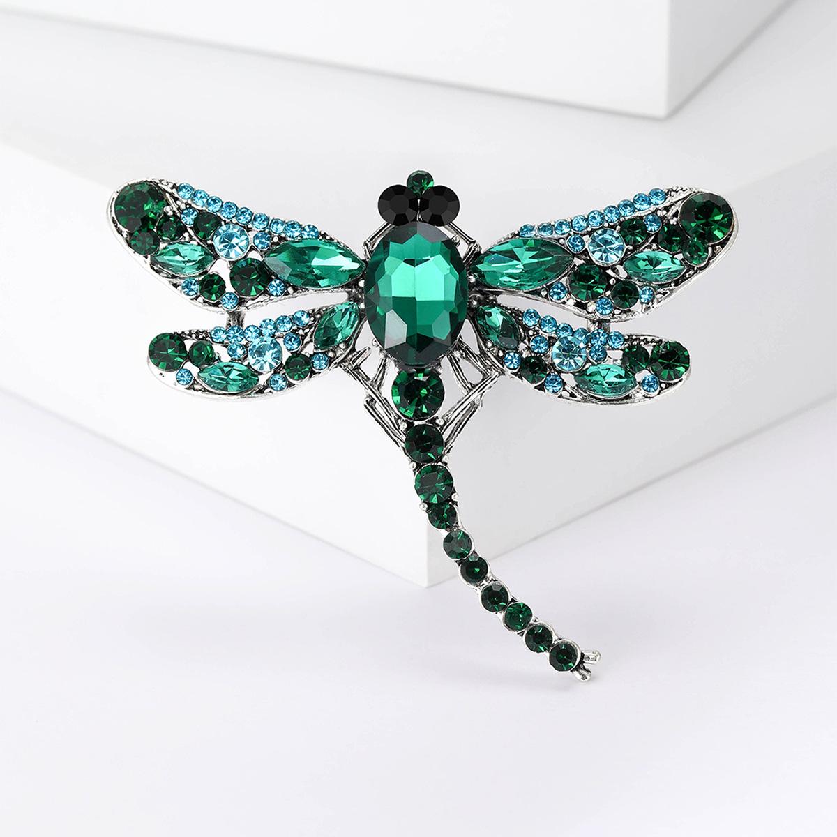 Rhinestone Dragonfly Brooch for Women Unisex Insects Pins Office Gifts Party Birthday Wedding Accessories