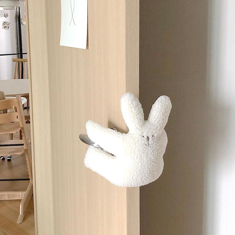 Little Rabbit and Bear Lambskin Soothing Toys Children's Anti-pinch Door Stop Baby Door Decoration Door Hanging