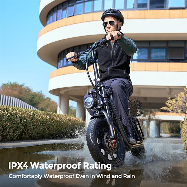 iSCOOTER F7 City Commuting Electric Scooter 1000W Motor 48V10.4Ah Battery 16 Inch inflatable Snow Tires Outdoor Riding E-Scooter With  Rear frame