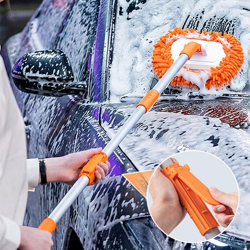 SEAMETAL Three Section Telescopic Car Washing Mop Super Absorbent Car Detailing Cleaning Mop Window Wash Tool Auto Wash Kit