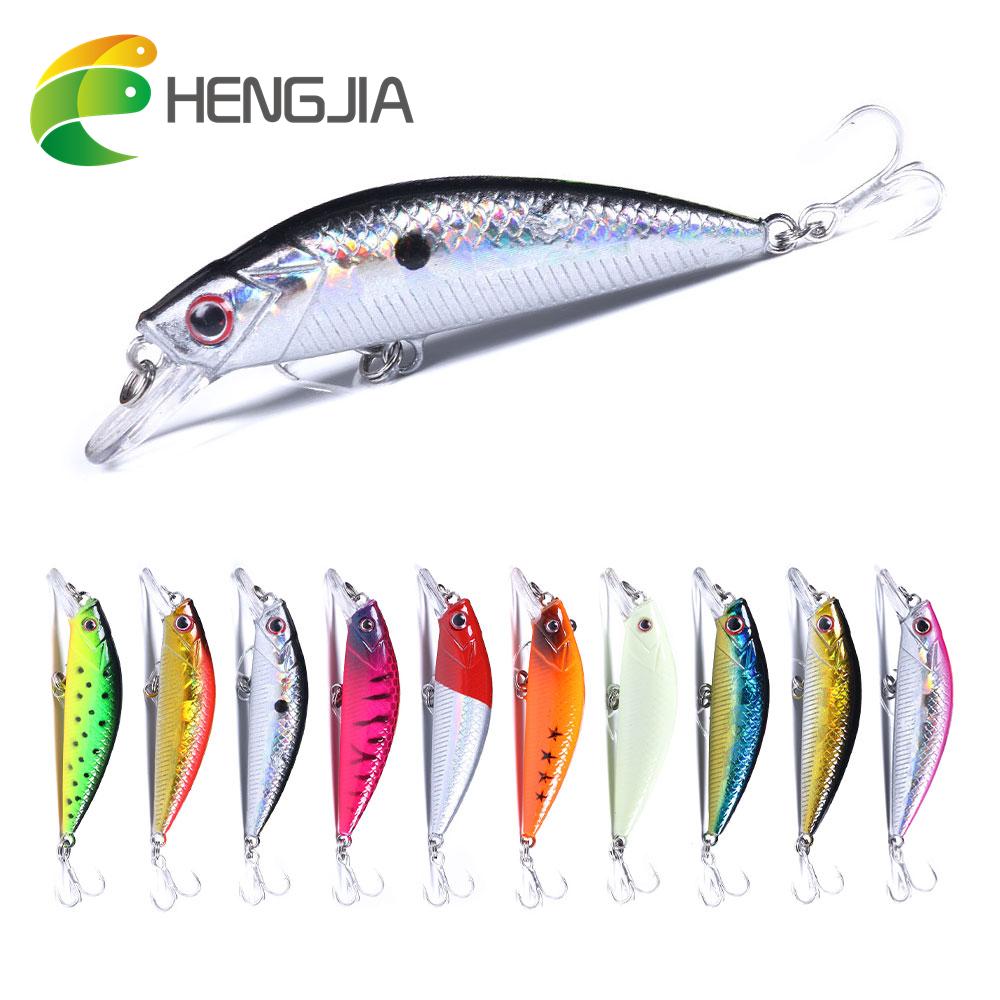 Fishing Wobbler Hengjia 1pcs 6cm 6g Sinking Diving  Minnow Crankbait Lure Artificial Hard Bait with Sharp Treble Hook