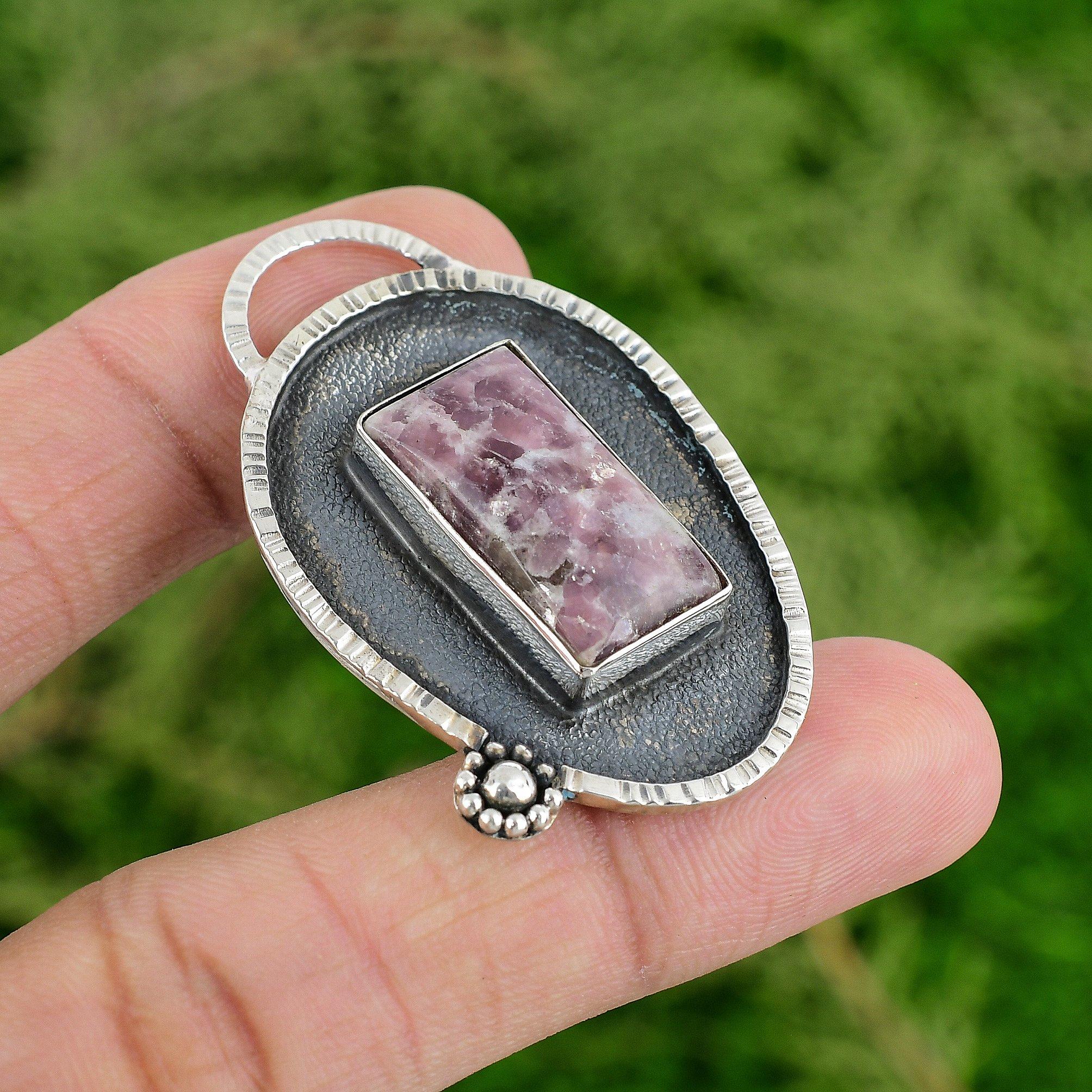 Daughters Day Sale Pink Tourmaline Gemstone Sterling Silver Wife Pendant Jewelry