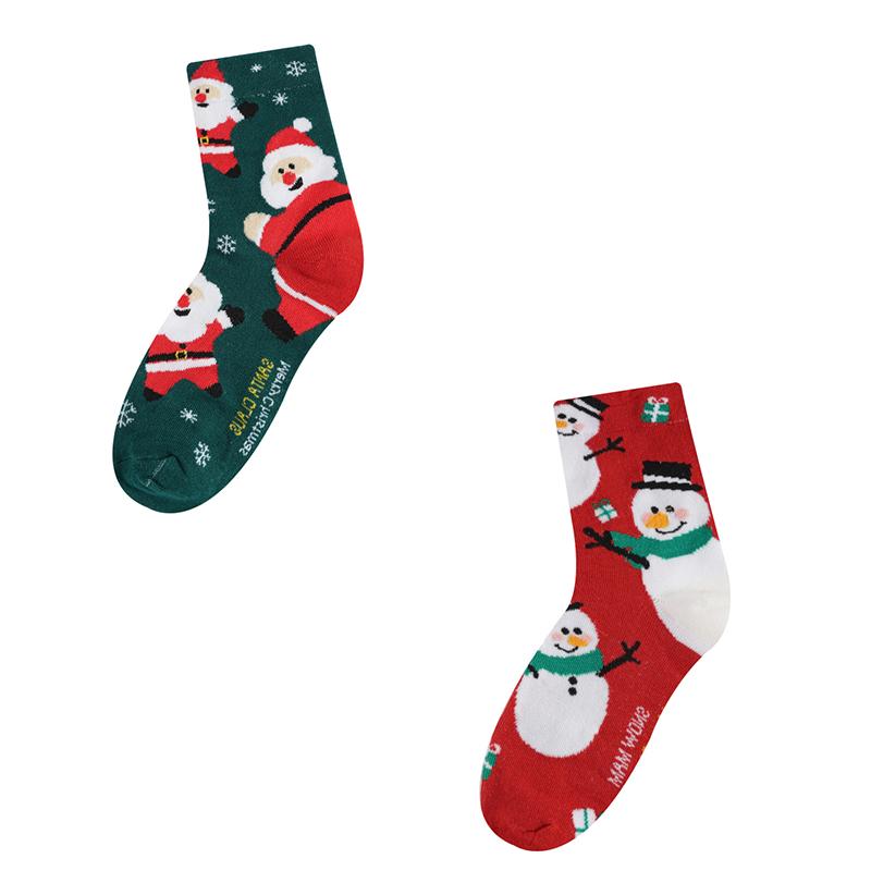 1/4/10 Par Høst og Vinter Varme Julesokker Snømann Elg Pepperkake Søt Tegneserie Julenissen Midtleggssokker