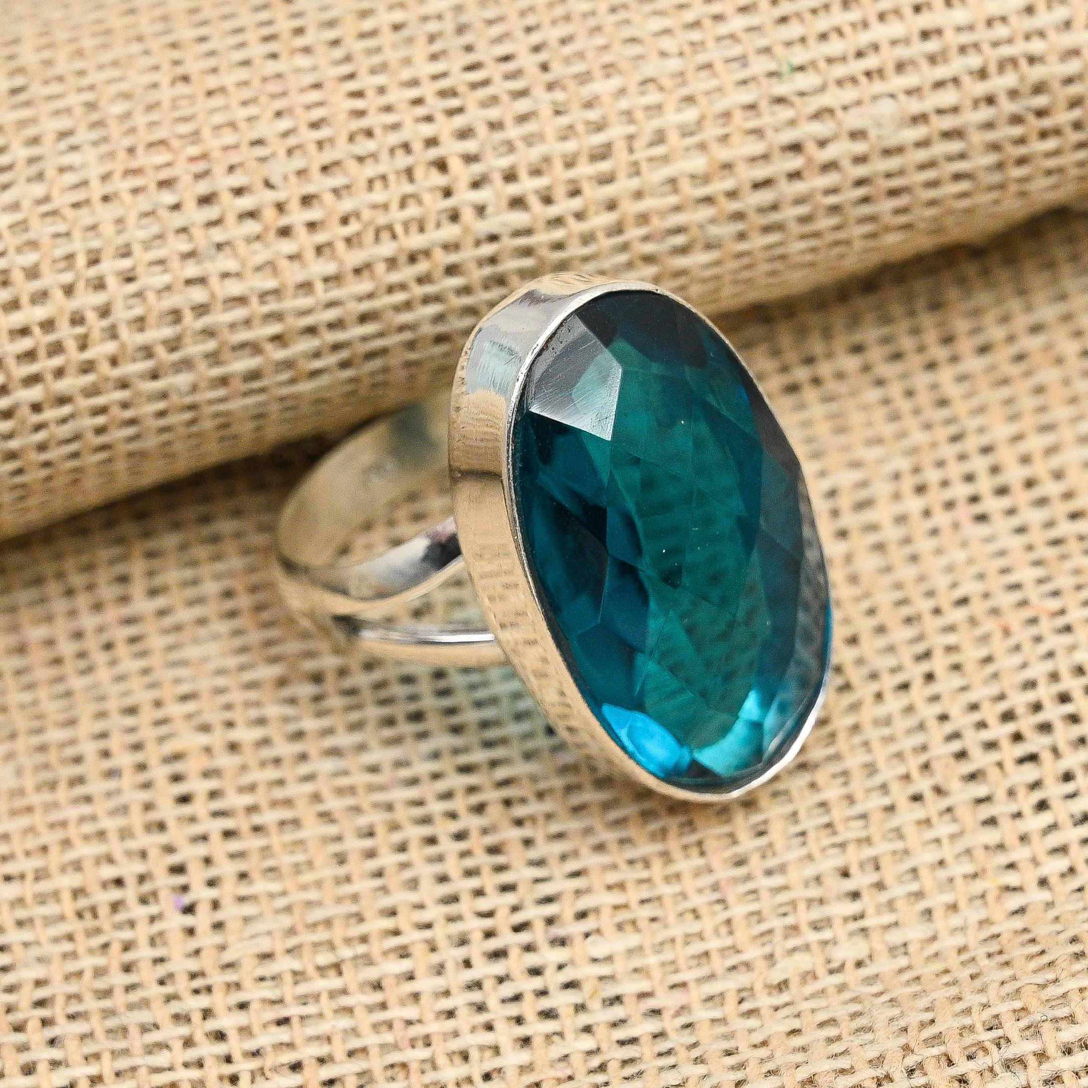 Χειροποίητο πολύτιμος λίθος από τουρμαλίνη 925 κοσμήματα από ασήμι 925 όμορφο δαχτυλίδι για εκείνη