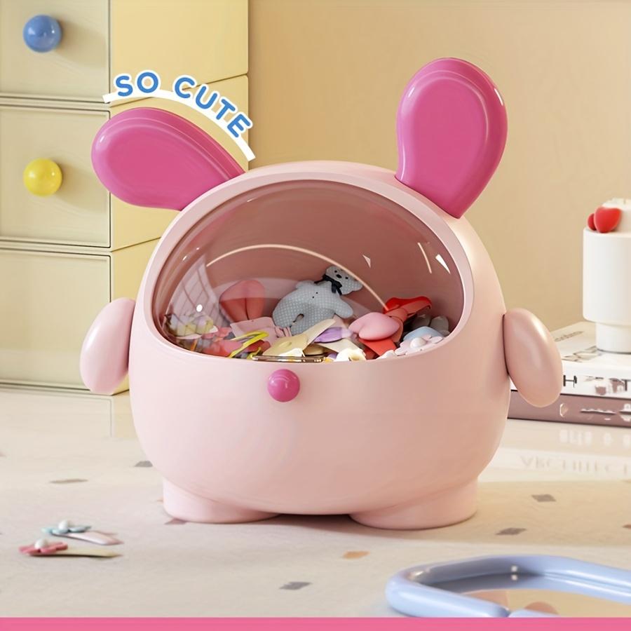 Cute Bunny-Shaped Cosmetic Organizer Box - Multi-Functional Makeup Display Case with Jewelry and Lipstick Storage