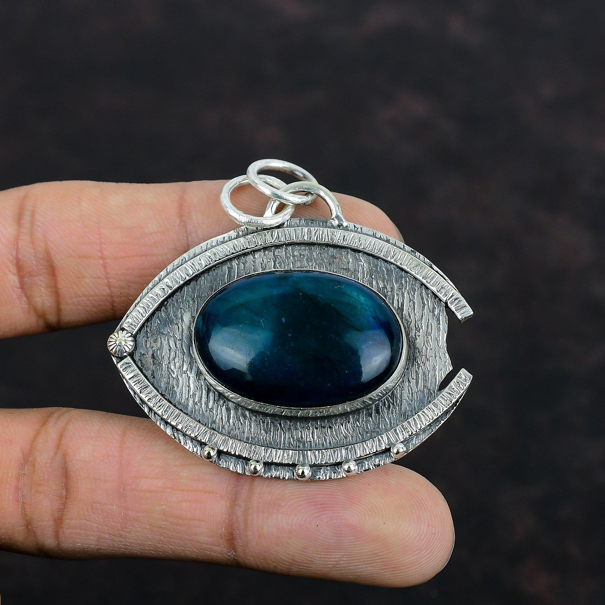 Neon Flash Labradorite Pendant Gemstone Jewelry 925 Sterling Silver Pendant Handmade Pendant Statement Pendant Wedding Jewelry Gifts For Him