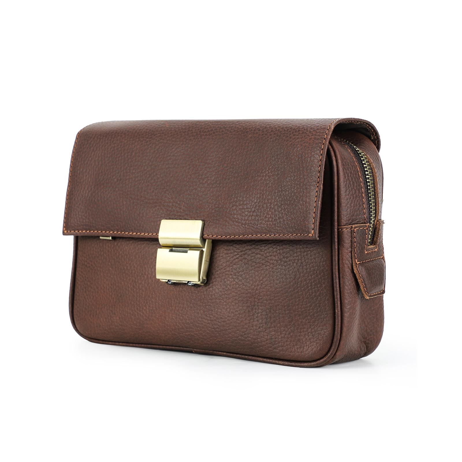 Genuine Leather Men Clutch Password Lock Design Full Grain Cow Leather Clutch Large Capacity Male Handbag