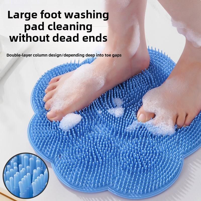 Eksfolierende dusjmassasjematte Sklisikker badeskrubbepute Fotvaskepute Baderom Veggmontert matte Gni tilbake Sugebørster