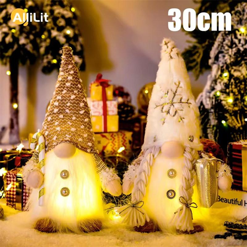 Glowing Gnome Christmas Faceless Doll 30cm Tree Decorations 2025 Night Light Xmas Gift Navidad 2025 New Year Home Decor