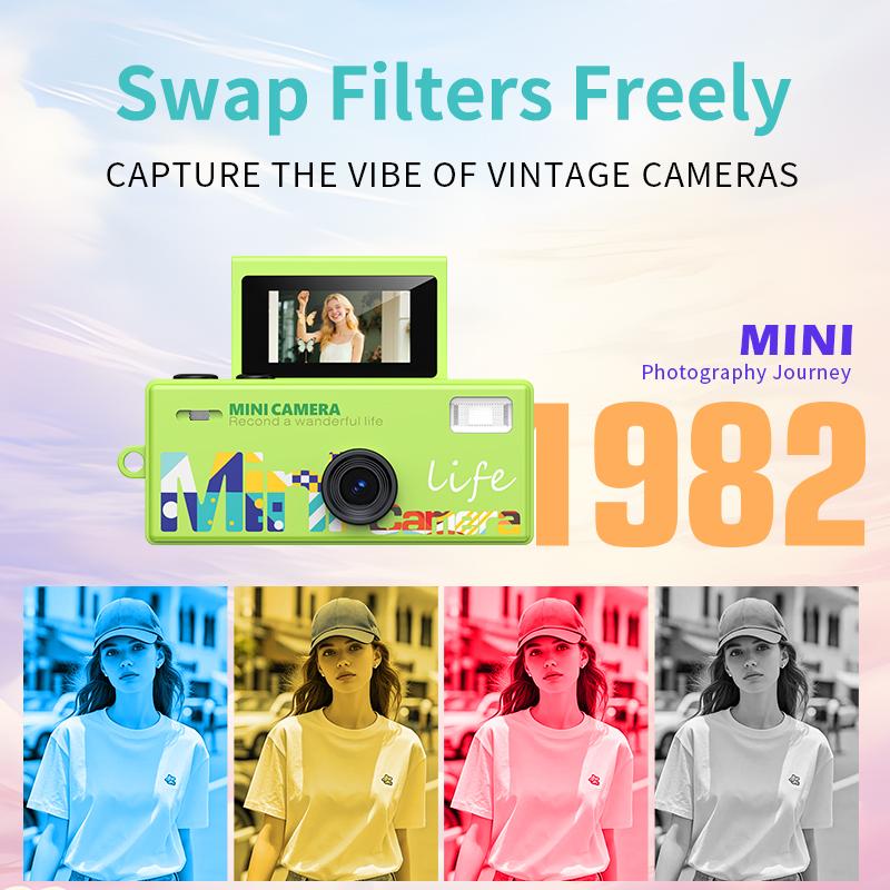Retro Mini Digital Camera, HD Photo & Video, Flip Selfie Screen, Portable Student Camera