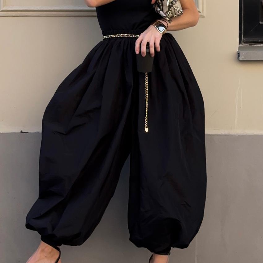 Modne Hip-Hopowe Casualowe Spodnie Haremki Wiosna i Lato Damskie Taniec Uliczny Osobiste Y2k Balonowe Bufiaste Sensoryczne Bawełniane Elastyczne Spodnie
