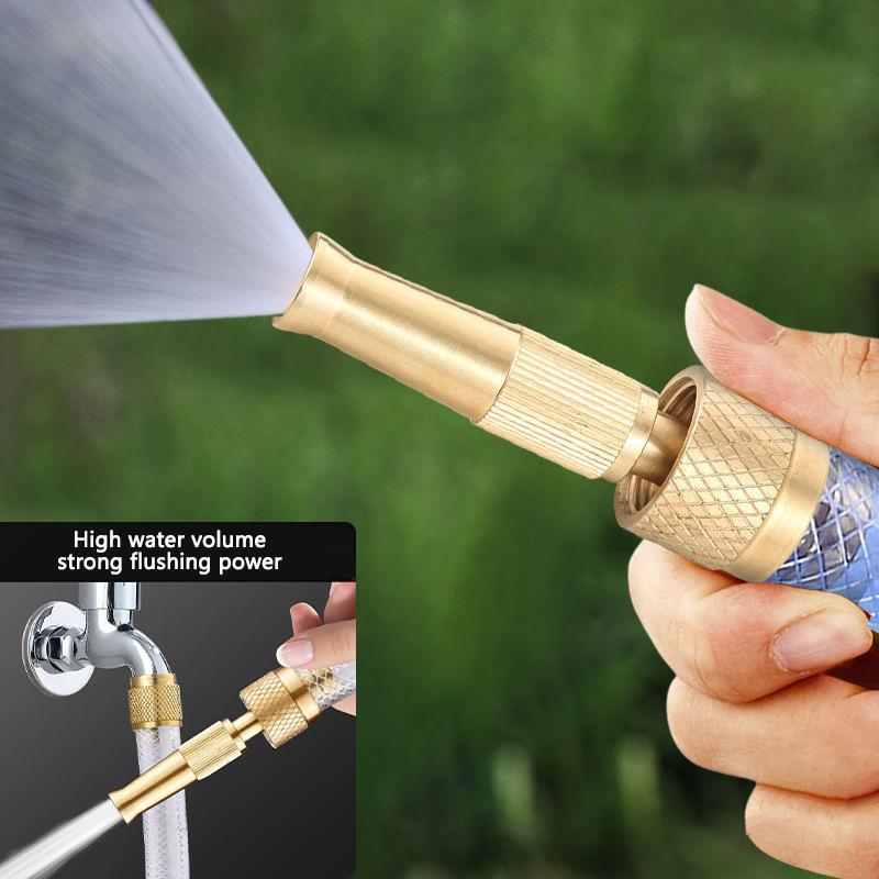 SEAMETAL Spray Nozzle Brass Water Gun High Pressure Direct Spray Quick Connect Adjustable Watering Gun Home Garden Sprinkler