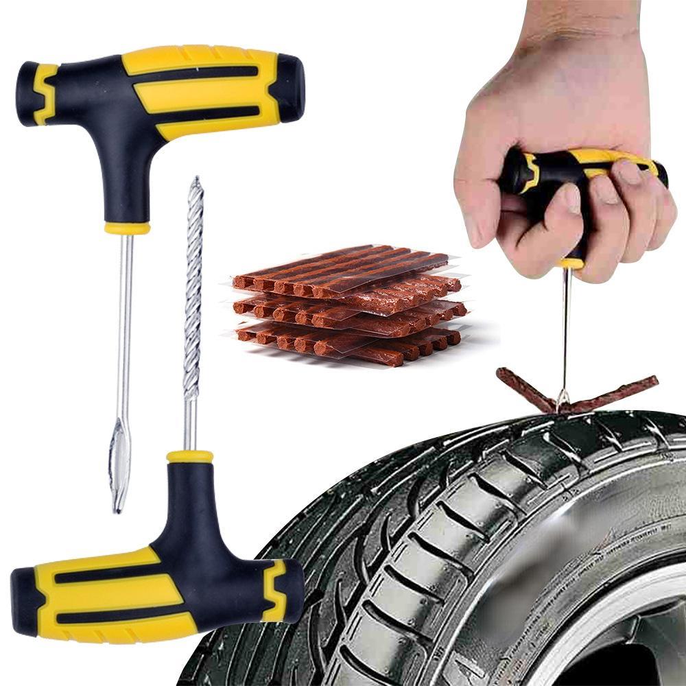 Kit di strumenti di riparazione per pneumatici sottovuoto per auto Striscia di riparazione per pneumatici per foratura bici automatica Strumento di riparazione rapida per colla Kit di riparazione per pneumatici a vuoto