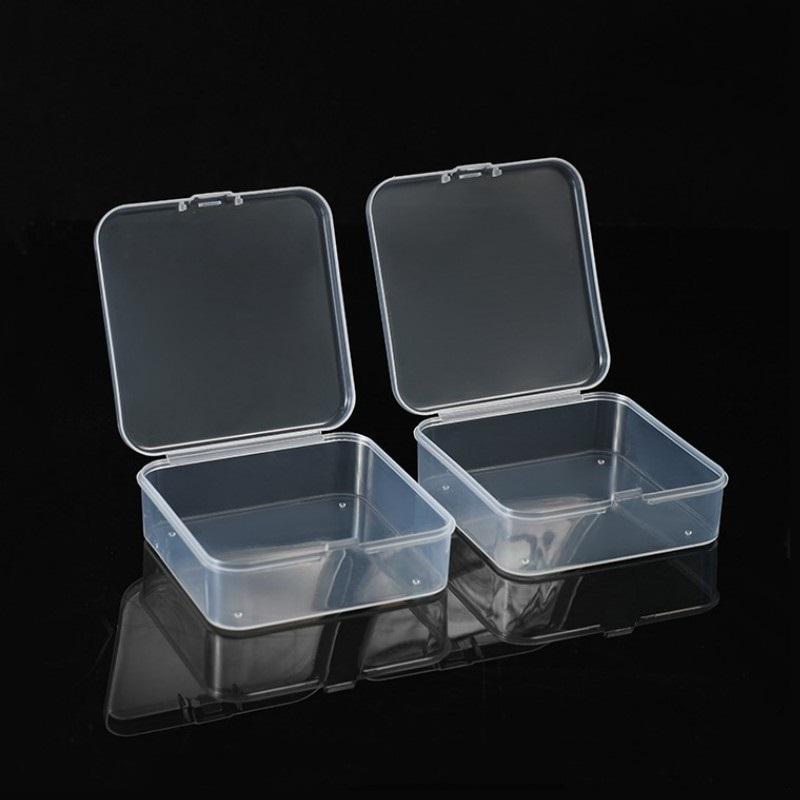 Mini Plastic Box Square Box Translucent Box Packing Box Storage Box Dustproof Solid Jewelry Storage Case Container