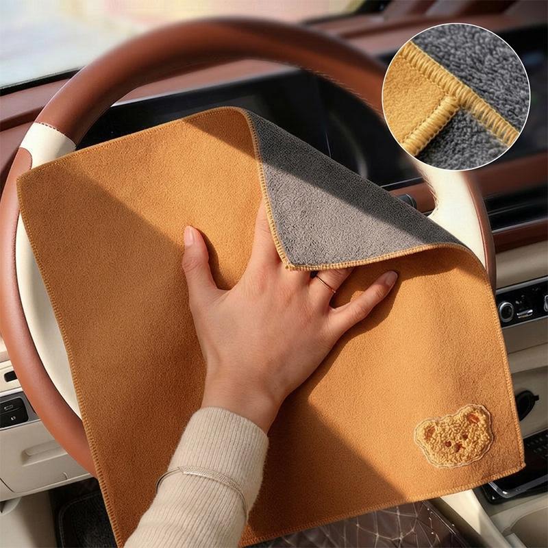 SEAMETAL 450GSM Car Cleaning Towel Double-Sided Coral Velvet Suede Car Wash Towel Drying Cloth High Water Absorption Washing Rag