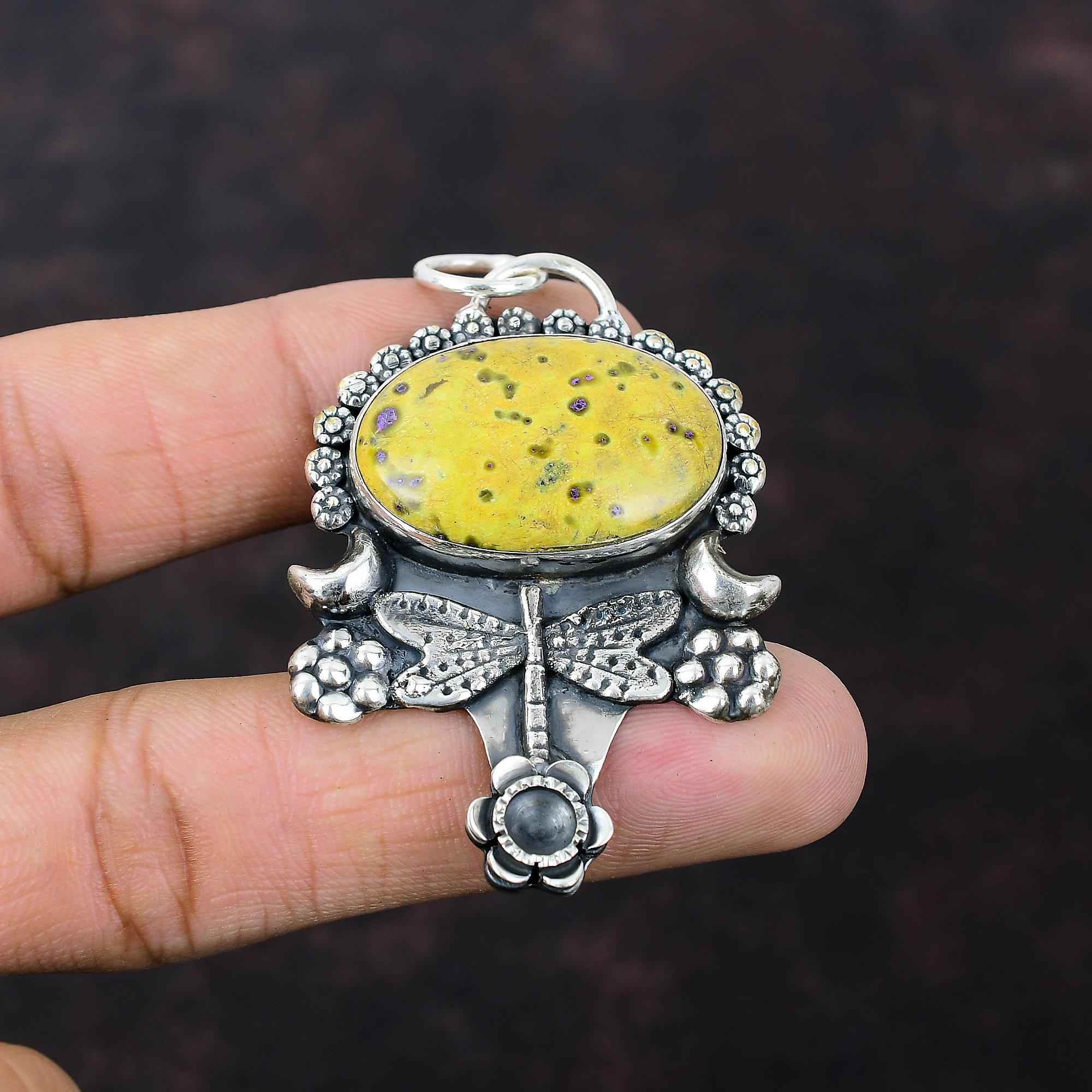 Stichtite Pendant Brand New Jewelry 925 Sterling Silver Pendant Real Gemstone Pendant Handmade Dragonfly Jewelry Gift For Her Decent Pendant