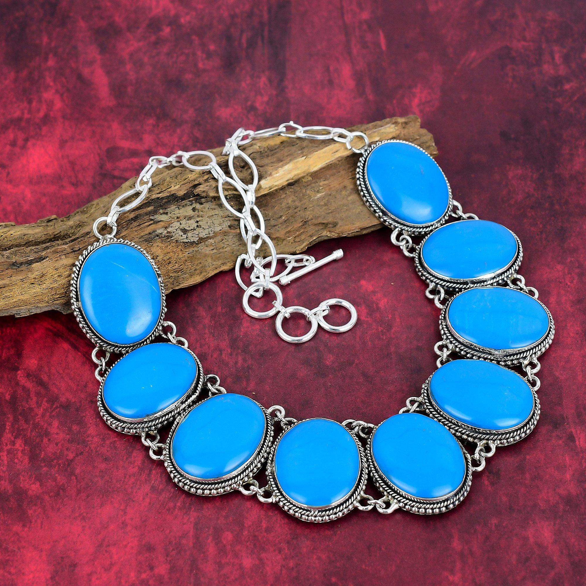 Colier cu pietre prețioase turcoaz Arizona, bijuterii din argint 925 masiv cu lanț reglabil, bijuterii antice lucrate manual, cadou pentru mamă