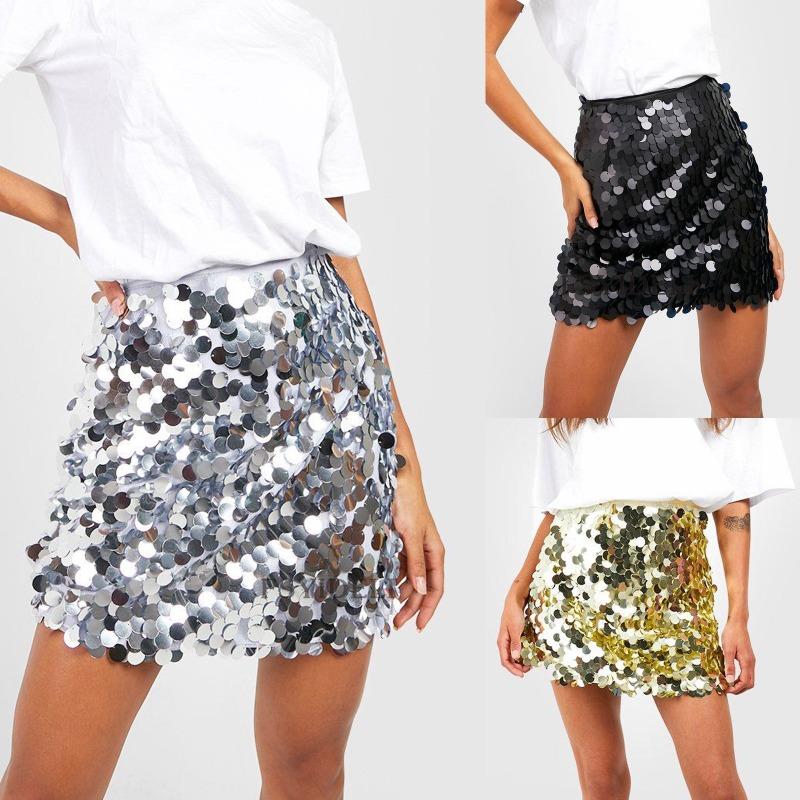 Fashion Women's Sequin Mini Skirt Glitter Skirt Belly Dance Short Skirt Clubwear Festival Costume for Concert Streetwear